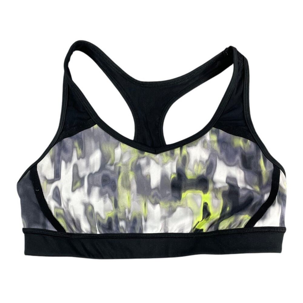 Zella Sports Bra Small Black Tie Dye Racerback Activewear No Inserts Unlined